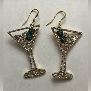 Goldtone Martini Earrings